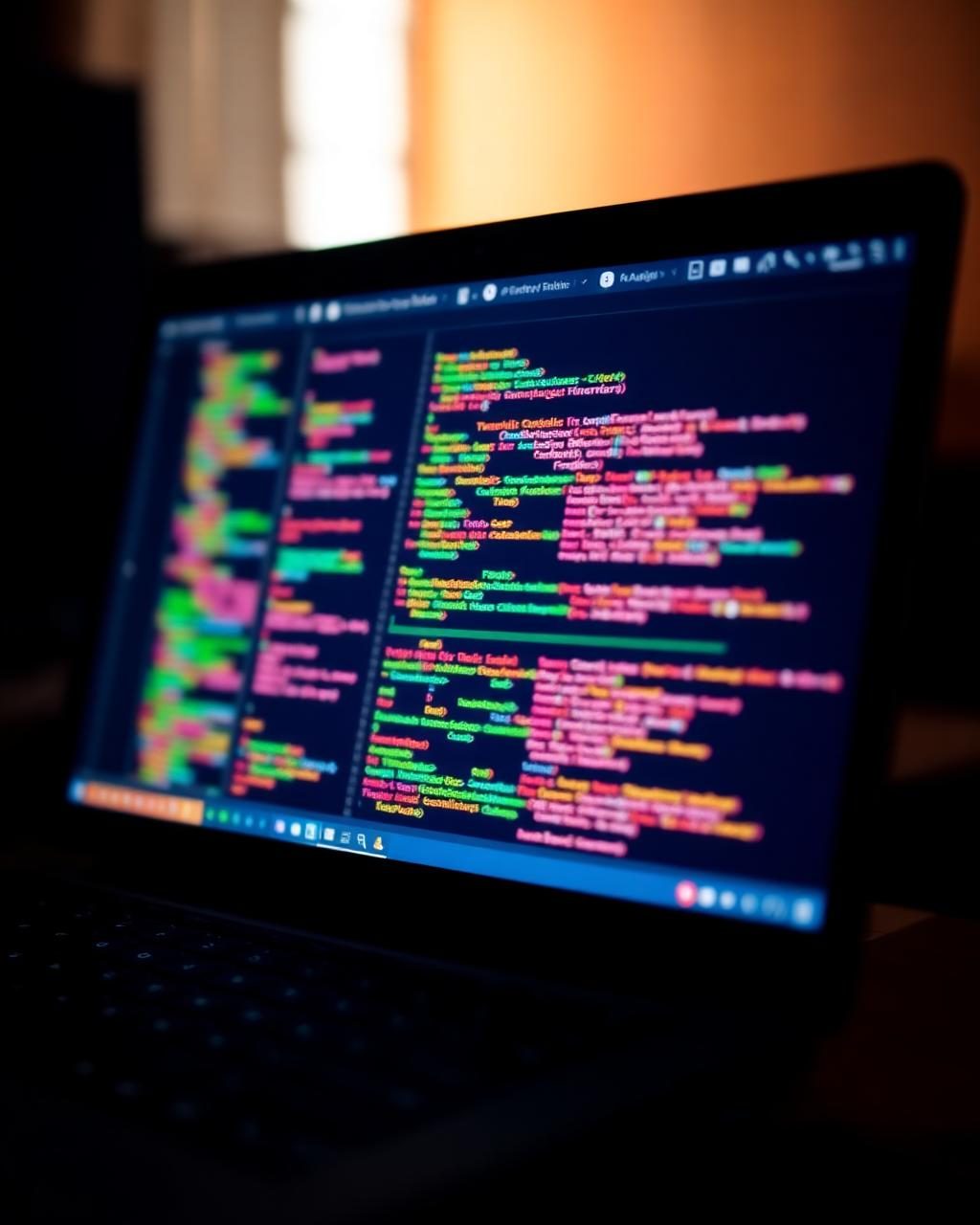 Tela de editor de código durante o desenvolvimento